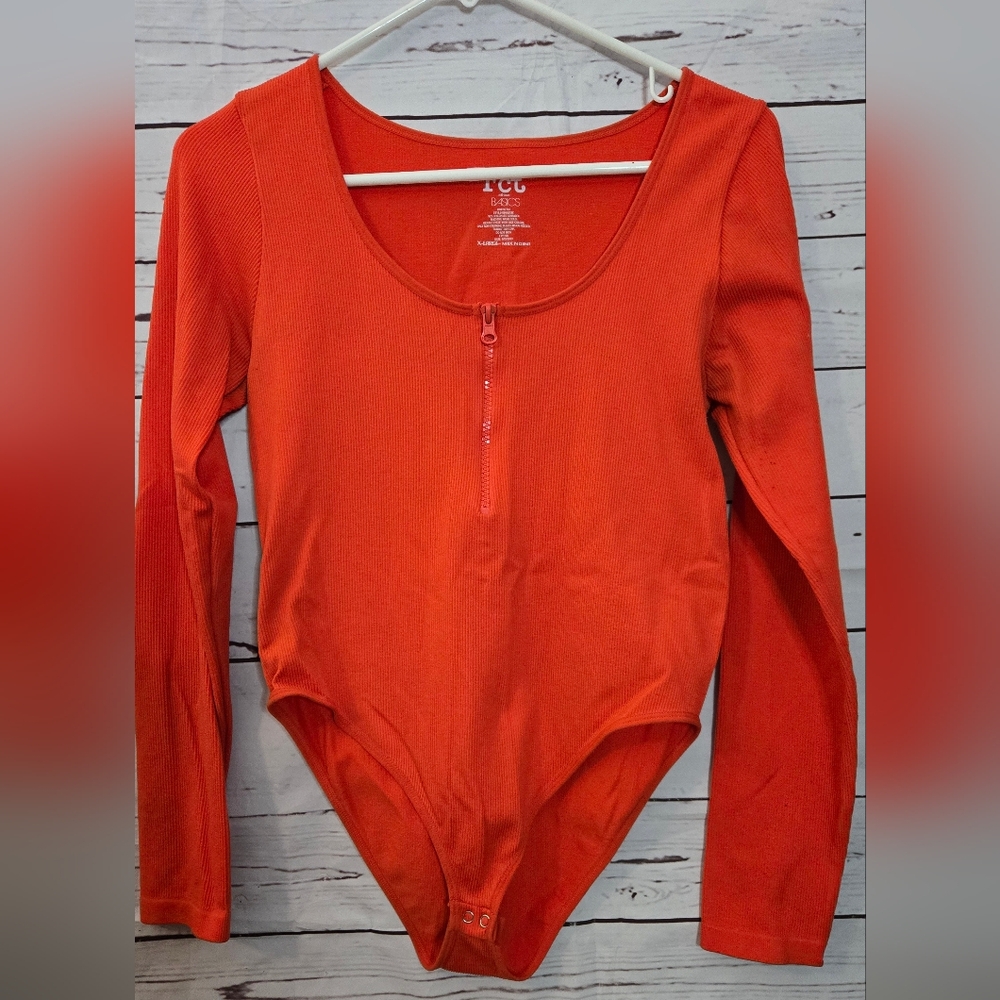 Orange Long Sleeve Bodysuit